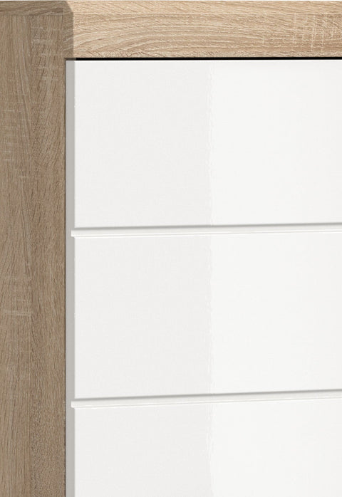 Rootz 3-Piece Bathroom Set - Vanity Unit - Mirror Cabinet - High-Quality MDF - Light Sonoma Oak - 149x191x34cm