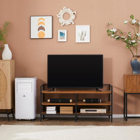 Rootz Industrial Design TV Stand - Lowboard - Media Console - Spacious Surface - Ample Storage - Durable Steel Frame - 120cm x 40cm x 59cm