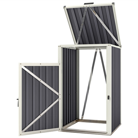 Rootz Outdoor Waste Bin Cover - Garbage Can Shelter - Trash Bin Enclosure - Ventilated, Weather-resistant, 73 x 81 x 122 cm