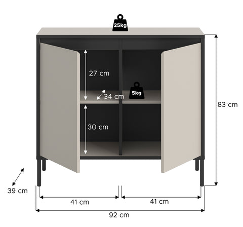 Rootz Chest of Drawers - Dresser - Storage Unit - Ample Storage - 92cm x 83cm x 38cm
