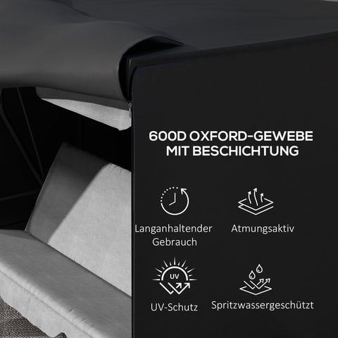 Rootz Garden Swing Cover - Protective Cover - Waterproof Cover - UV Protection - 205x124x164cm - Black