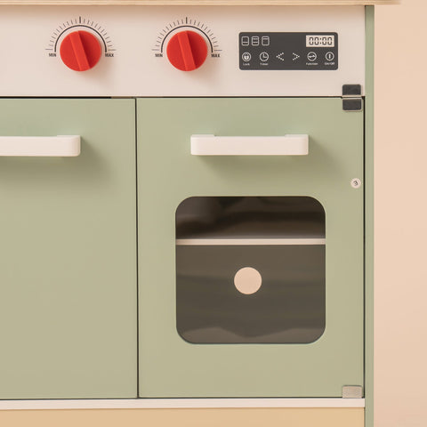 Rootz Wooden Play Kitchen Playset for Kids - Toy Kitchen - Pretend Play Kitchen - Safe, Fun, Educational - 76 x 38 x 89 cm - Non-Toxic Wood