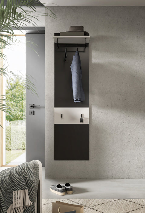 Rootz Wardrobe Panel - White - Clothes Organizer - Entryway Storage - Durable Chipboard - 45 x 165 x 29 cm