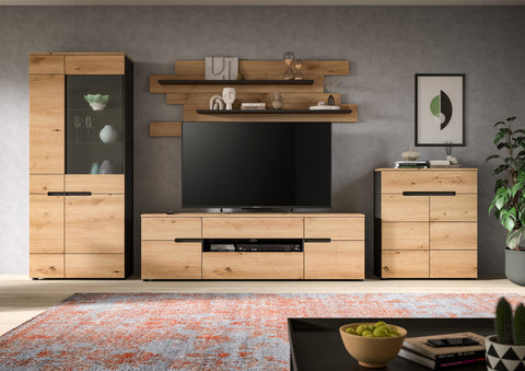 Rootz Living Room Combination Set - Display Cabinet - Storage Unit - Optimize Space - 375cm x 190cm x 44cm