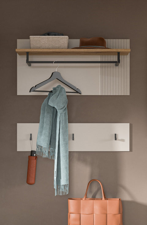 Rootz Wall Panel Cashmere Replica - Organizer - Entryway Storage - Easy Assembly - 80cm x 80cm x 28cm
