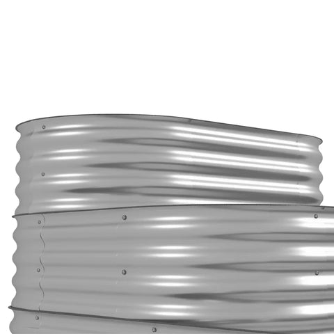 Rootz Raised Bed - Outdoor Flower Stairs - Planter Box - 3 Steps - Garden Bed - Galvanized Metal - Silver - 158cm x 109cm x 82cm