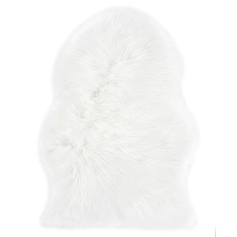 Rootz Faux Fur Rug - Imitation Lambskin - Decorative Throw - Cozy Comfort - 80 x 55 x 6.1 cm