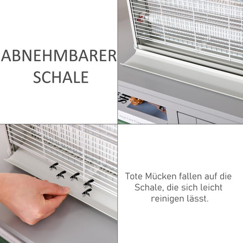 Rootz Mosquito Killer Lamp - Insect Zap - Bug Zapper - 60m² Coverage - Removable Tray - 39 x 7.5 x 26.5cm