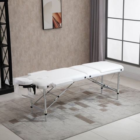 Rootz Folding Massage Table - Portable Spa Bed - Adjustable Therapy Table - Height-Adjustable - Sturdy Aluminum Frame - Comfortable Foam Padding - 215W x 60D x 61-84H cm