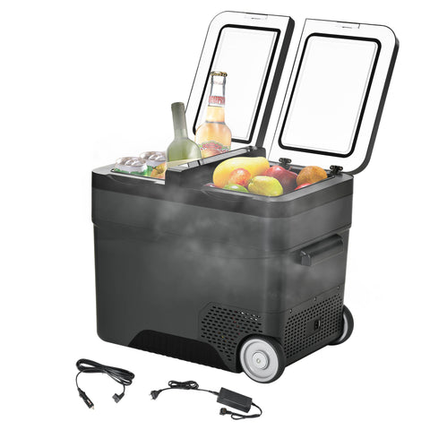 Rootz Portable Electrical Cooling Bag - Freezer - Refrigerator - Dual Zone - 45L Capacity - 63.2 x 42 x 50.8cm