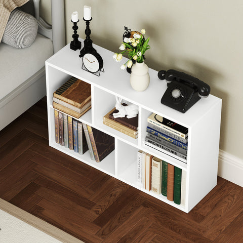 Rootz 2-Level Bookshelf - Storage Shelf - Exhibition Stand - Robust Chipboard - 50cm x 24cm x 80cm