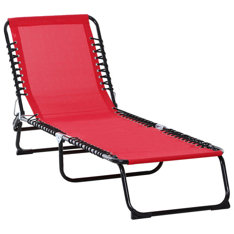 Rootz Sun Lounger - Foldable Deck Chair - Beach Lounger - Adjustable Comfort - 197cm x 58cm x 30cm