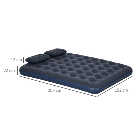 Rootz Air Mattress for 2 People - Inflatable Bed - Camping Mattress - Optimal Body Support - Quick Inflation - Durable Non-Slip Surface - 203cm x 152cm x 22cm