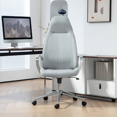 Rootz Ergonomic Office Chair - Height-Adjustable Chair - Swivel Chair - Thick Foam Cushion - 68 x 65 x 119-128.5 cm, Grey