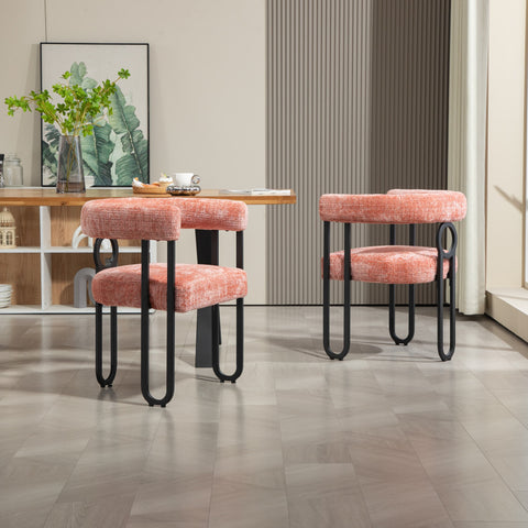 Rootz 2 Piece Set Chenille Dining Chairs - Dining Room Chairs - Office Chairs - Padded Comfort - 60cm x 47cm x 72cm