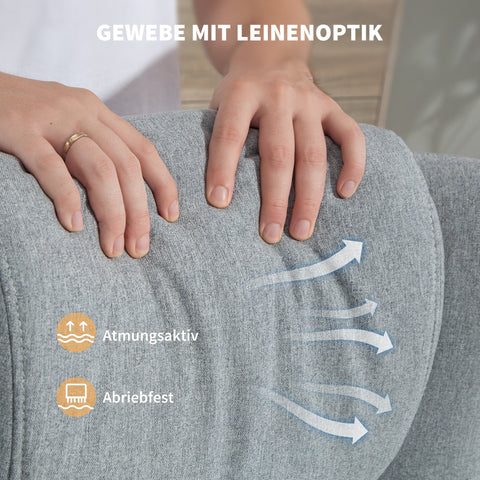 Rootz Grey Rotatable Upholstered Chair with Foot Stools - Armchair - Relax Chair - 360° Rotation - 84cm x 48cm x 118cm