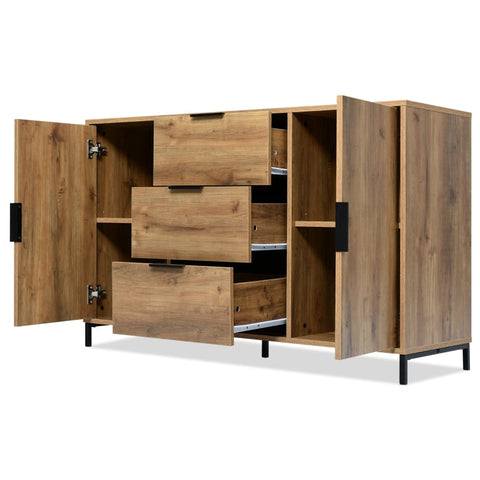 Rootz 2 Door 3 Drawer Chest - Storage Unit - Bedroom Dresser - Ample Storage - 120L x 40W x 76H cm