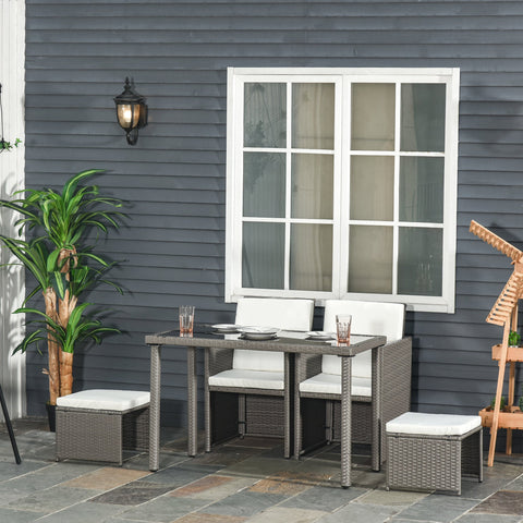 Rootz 5 Piece Garden Furniture Set - Patio Seating - Outdoor Set - Comfortable Cushions - 120cm x 60cm x 72cm Table