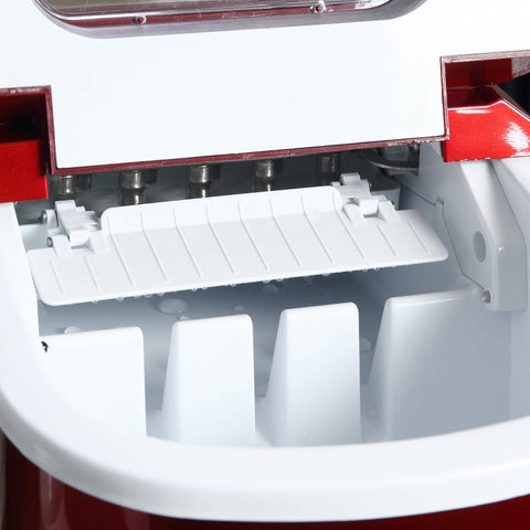 Rootz Ice Cube Machine - Ice Maker - Ice Ball Maker - 12kg/Day - Self-Cleaning - Quiet Operation - 34L x 24.2W x 32.8H cm - Red