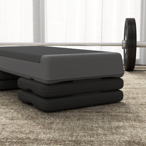Rootz Adjustable Fitness Stepper - Aerobic Step - Non-Slip Platform - Height Options - 77cm x 36cm x 10.5/15.5/20.5cm