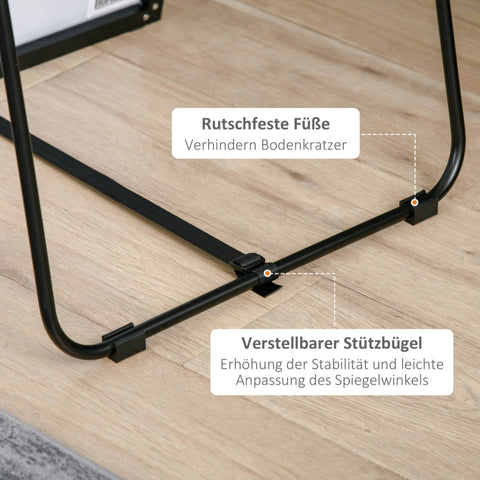 Rootz Large Standing Mirror - Wall Mirror - Full Length Mirror - Full-Size Reflection - Versatile Use - Durable Construction - 50W x 2D x 161.5H cm - Aluminum Alloy