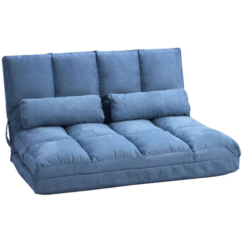 Rootz Floor Sofa Bed - Adjustable Backrest - Velvet Fabric - 2-in-1 Design - High Comfort - Durable Steel Frame - 102cm x 73cm x 60cm - Blue