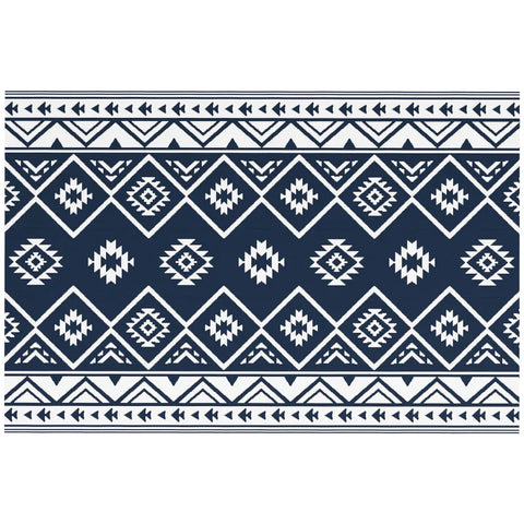 Rootz Outdoor Rug - Patio Rug - Weather Resistant - Modern Design - Non-woven Fabric - Black + White - 182cm x 274cm x 0.3cm