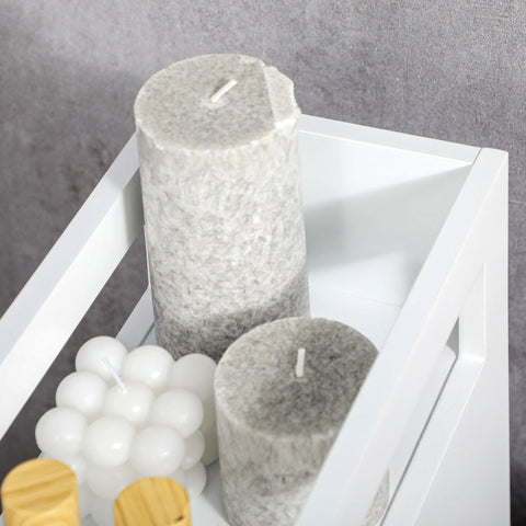 Rootz Kleankin Badkamerkast - Slank opbergmeubel - Rollende organizer - Gemakkelijke mobiliteit - Ruimtebesparend ontwerp - Waterbestendig - 16L x 49,5W x 66H cm