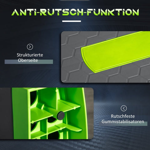 Rootz Adjustable Aerobic Stepper - Step Platform - Cardio Stepper - Non-Slip Surface - Adjustable Height - Durable Plastic - 78cm x 28cm x 20cm