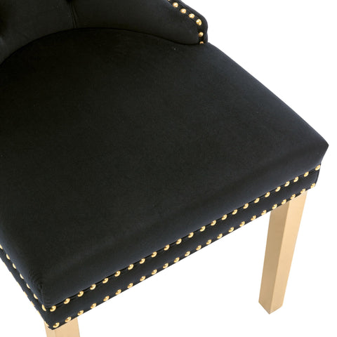 Rootz 4 Piece Dining Room Chair Set - Upholstered Chairs - Nail Head Trim Seating - Luxurious Comfort - 51.5 x 65.5 x 95 cm