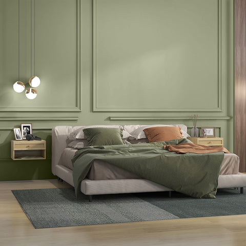 Rootz Set of 2 Bohemian Wall Bedside Tables - Nightstand - Floating Shelf - Space Saver - 40L x 34W x 23H cm