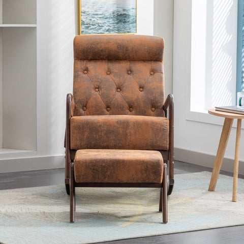 Rootz Rocking Chair - Mid-Century Modern Seat - Ergonomic Lounge Chair - Comfort & Durability - 136kg Capacity - 65cm x 85cm x 94cm