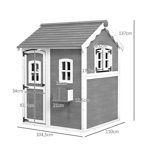 Rootz Children's Playhouse - Kids Playhouse - Wooden Play Hut - Creativity & Fun - 104.5cm x 110cm x 137cm