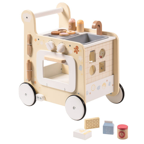 Rootz multifunctionele babywalker - vakantiebuswalker - avontuurlijke babywalker - interactieve verkenning - onbeperkte mogelijkheden - eenvoudig te monteren - 45,5 x 35,5 x 51 cm - hoogwaardig kunststof en hout