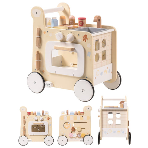 Rootz multifunctionele babywalker - vakantiebuswalker - avontuurlijke babywalker - interactieve verkenning - onbeperkte mogelijkheden - eenvoudig te monteren - 45,5 x 35,5 x 51 cm - hoogwaardig kunststof en hout