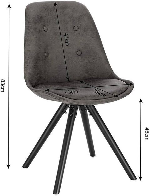 Rootz Dining Chair - Upholstered Chair - Wooden Legs - Ergonomic Design - 85cm x 44.5cm x 83cm