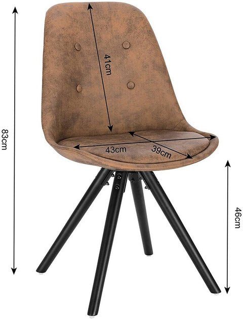 Rootz Dining Chair - Upholstered Chair - Comfortable Seat - Solid Wood Legs - Ergonomic Design - 85cm x 44 x 44.5 cm