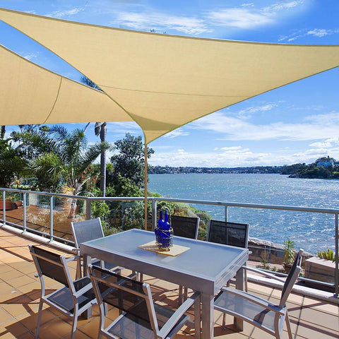 Rootz Premium HDPE Sun Sail Canopy - Shade Sail - UV Protection Canopy - Tear-Resistant, Easy Installation, Optimal UV Protection - 5m x 5m x 7m