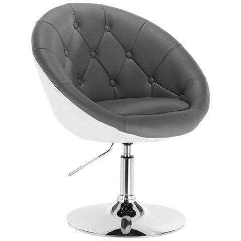 Rootz Lounge Chair - Cocktail Chair - Swivel Chair - Faux Leather - High Density Sponge - Ergonomic Design - 46cm x 44cm x 81-93cm