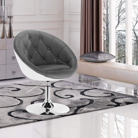 Rootz Lounge Chair - Cocktail Chair - Swivel Chair - Faux Leather - High Density Sponge - Ergonomic Design - 46cm x 44cm x 81-93cm