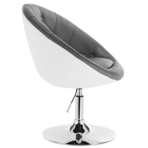 Rootz Lounge Chair - Cocktail Chair - Swivel Chair - Faux Leather - High Density Sponge - Ergonomic Design - 46cm x 44cm x 81-93cm