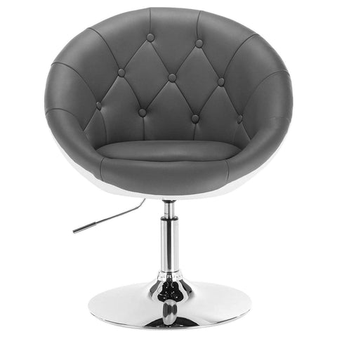 Rootz Lounge Chair - Cocktail Chair - Swivel Chair - Faux Leather - High Density Sponge - Ergonomic Design - 46cm x 44cm x 81-93cm