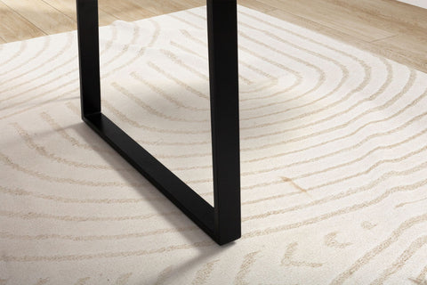 Rootz Modern Design Office Table - Acacia Table - Solid Wood Desk - Trapezoidal Metal Legs - 140cm x 80cm x 76cm