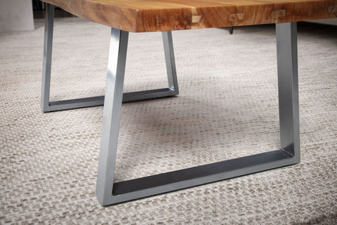 Rootz Salontafel - Woonkamertafel - Banktafel - Massief Acaciahout - Handgemaakt - Uniek ontwerp - Verstelbare hoogte - 120 cm x 60 cm x 46 cm