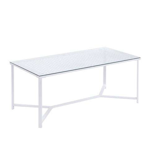 Rootz Modern Rectangular Coffee Table - Glass Table - Contemporary Furniture - Elegant Optics - 100cm x 50cm x 42cm