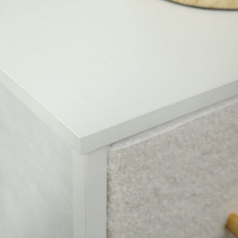 Rootz Fabric Dresser - Storage Chest - 9 Drawer Organizer - Versatile and Elegant - 99cm x 30.5cm x 28cm - Cream White