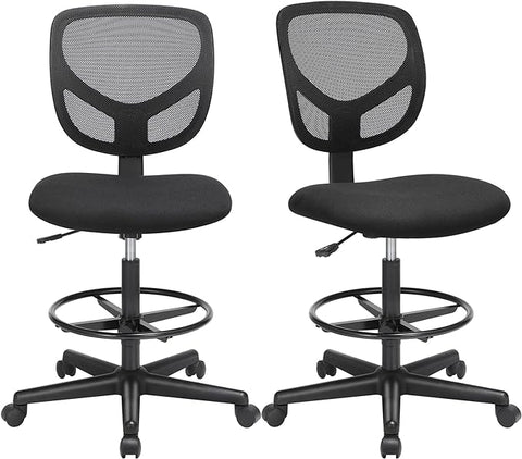 Rootz Black Mesh Office Chair - Ergonomic Task Chair - Adjustable Height - Breathable Backrest - 64cm x 64cm x (97-117)cm - 9.9kg