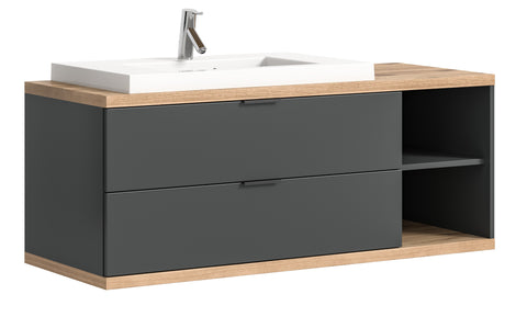 Rootz Washbasin Base Cabinet - Vanity Unit - Bathroom Storage - Elegant Design - 130x55x48 cm