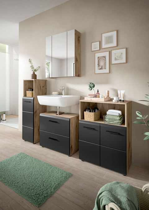 Rootz Washbasin Cabinet - Vanity Unit - Bathroom Storage - High-Quality MDF - 60cm x 54cm x 60cm