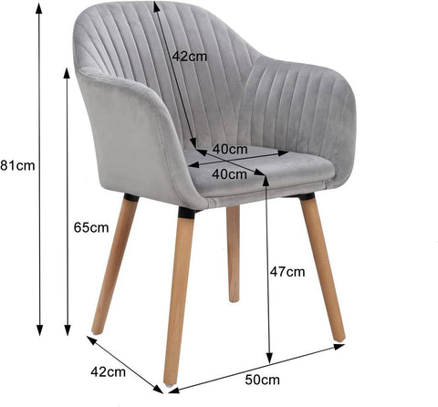 Rootz Velvet Dining Chair - Ergonomic Chair - Stylish Seating - Comfortable, Durable, Easy Assembly - 81cm x 40cm x 44cm